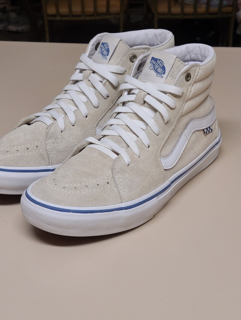 Vans SK8 Hi Raw Canvas hi top skateboard sneakers size 11 1/2